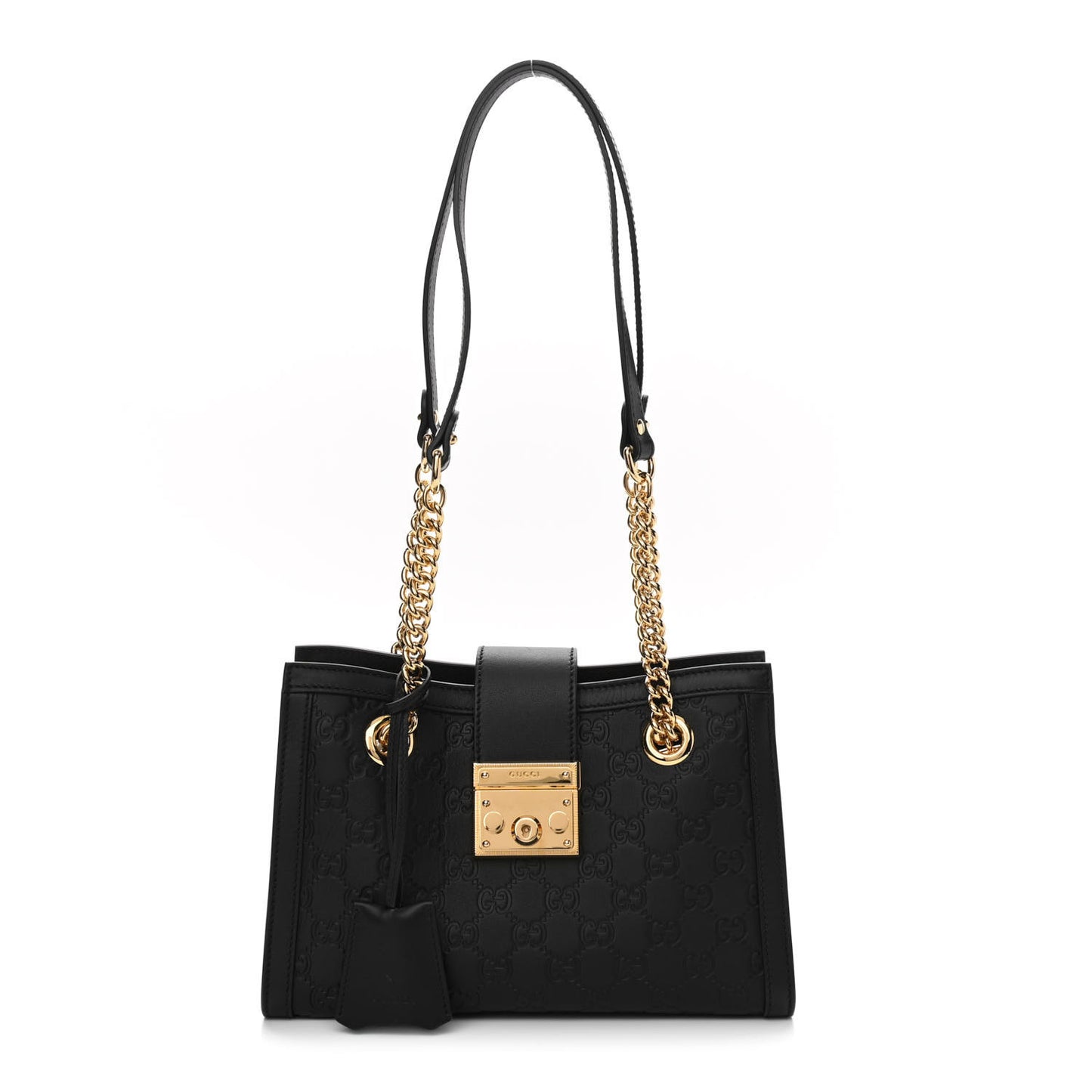 Guccissima Small Padlock Tote Black