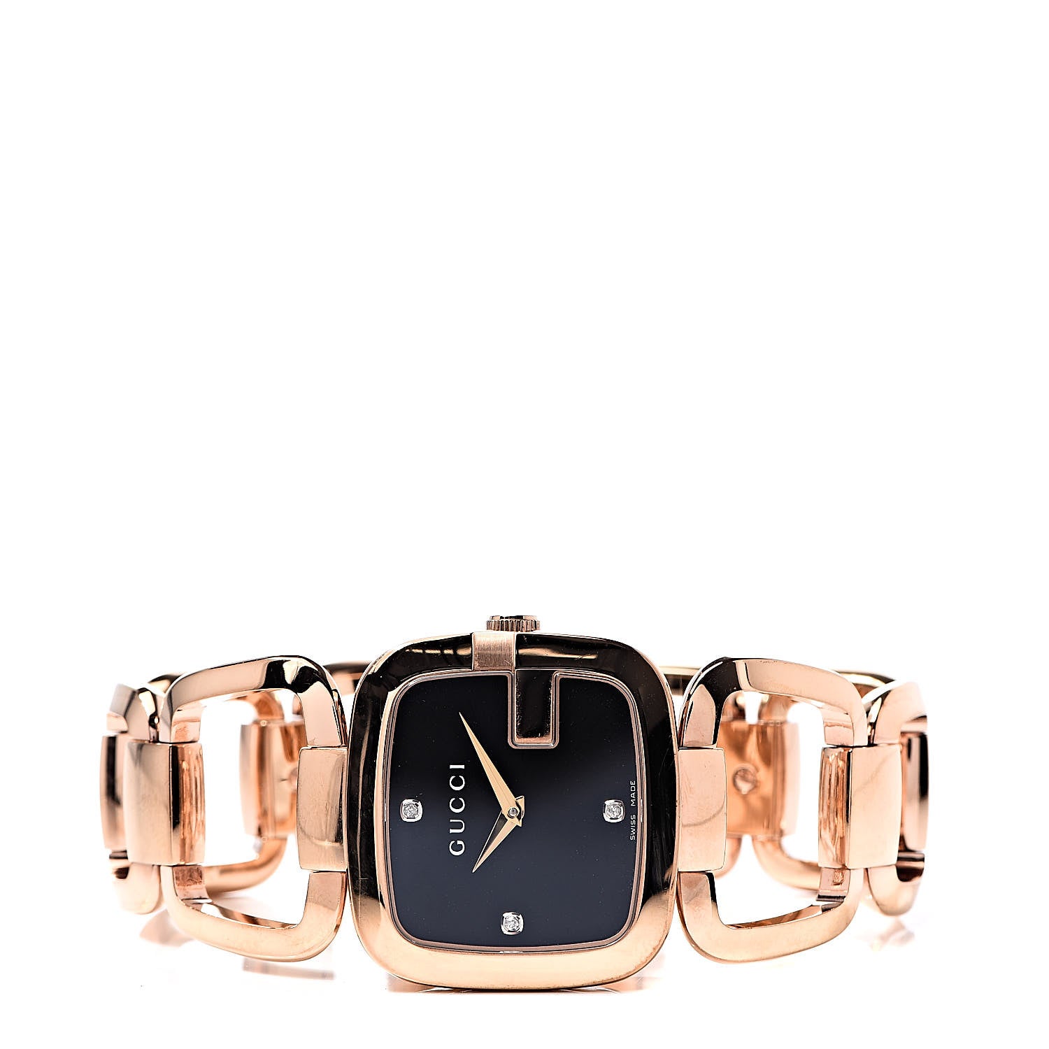 Gucci Stainless Steel Diamond 32mm G-Gucci Square Quartz Watch Black 3 of 6