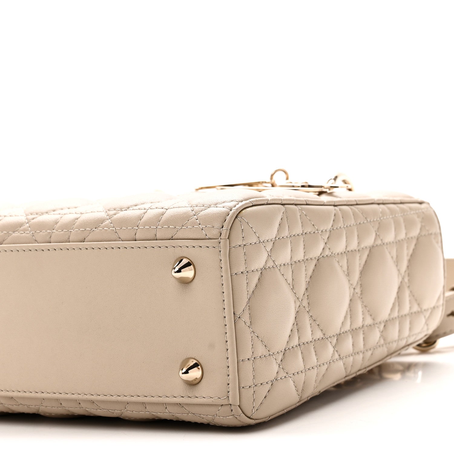 Christian Dior Lambskin Cannage Small My ABCDior Lady Dior Hazelnut 9 of 10