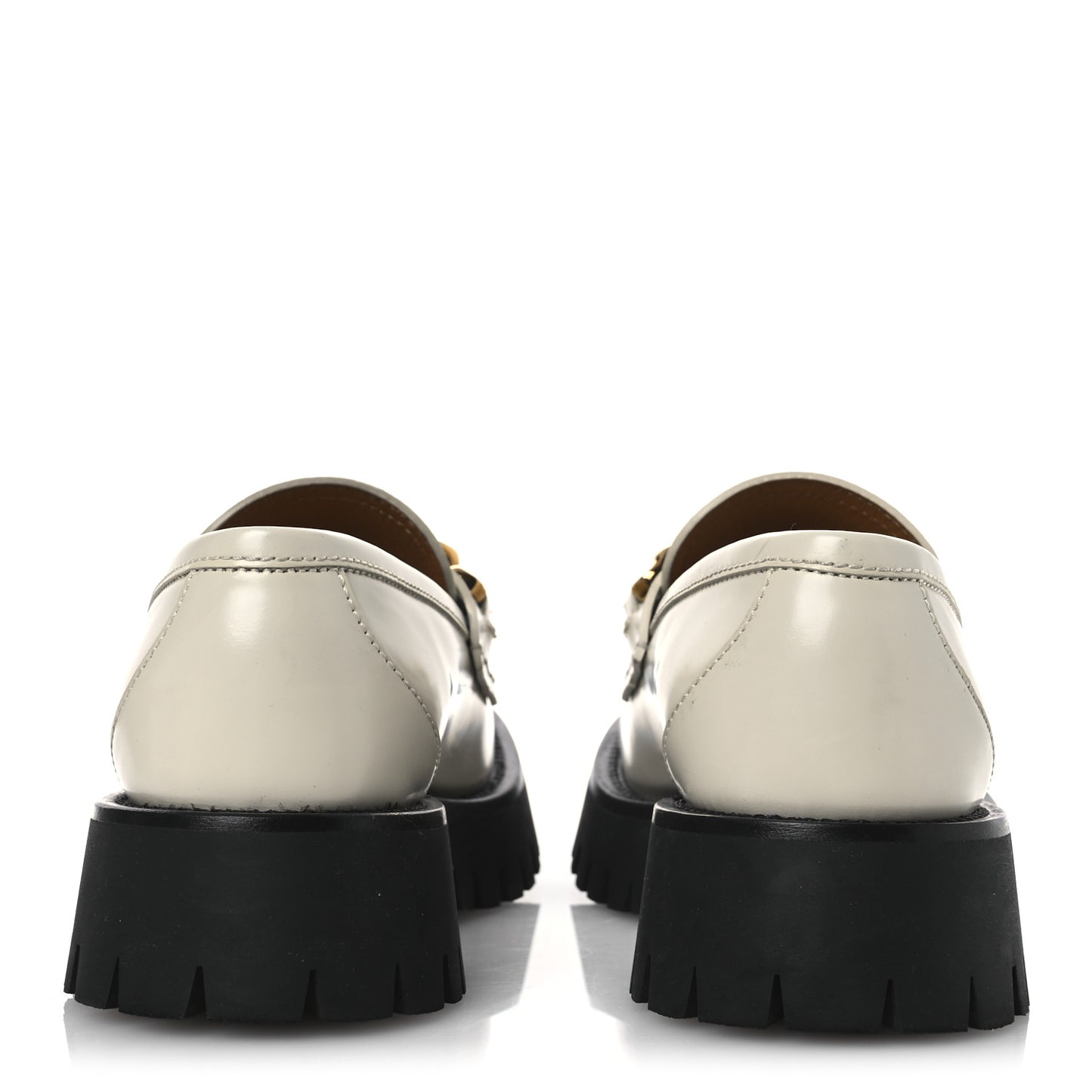 Cordovan Lux Womens Jeanne Platform Lug Sole 30/45mm Loafers 39 Mystic White