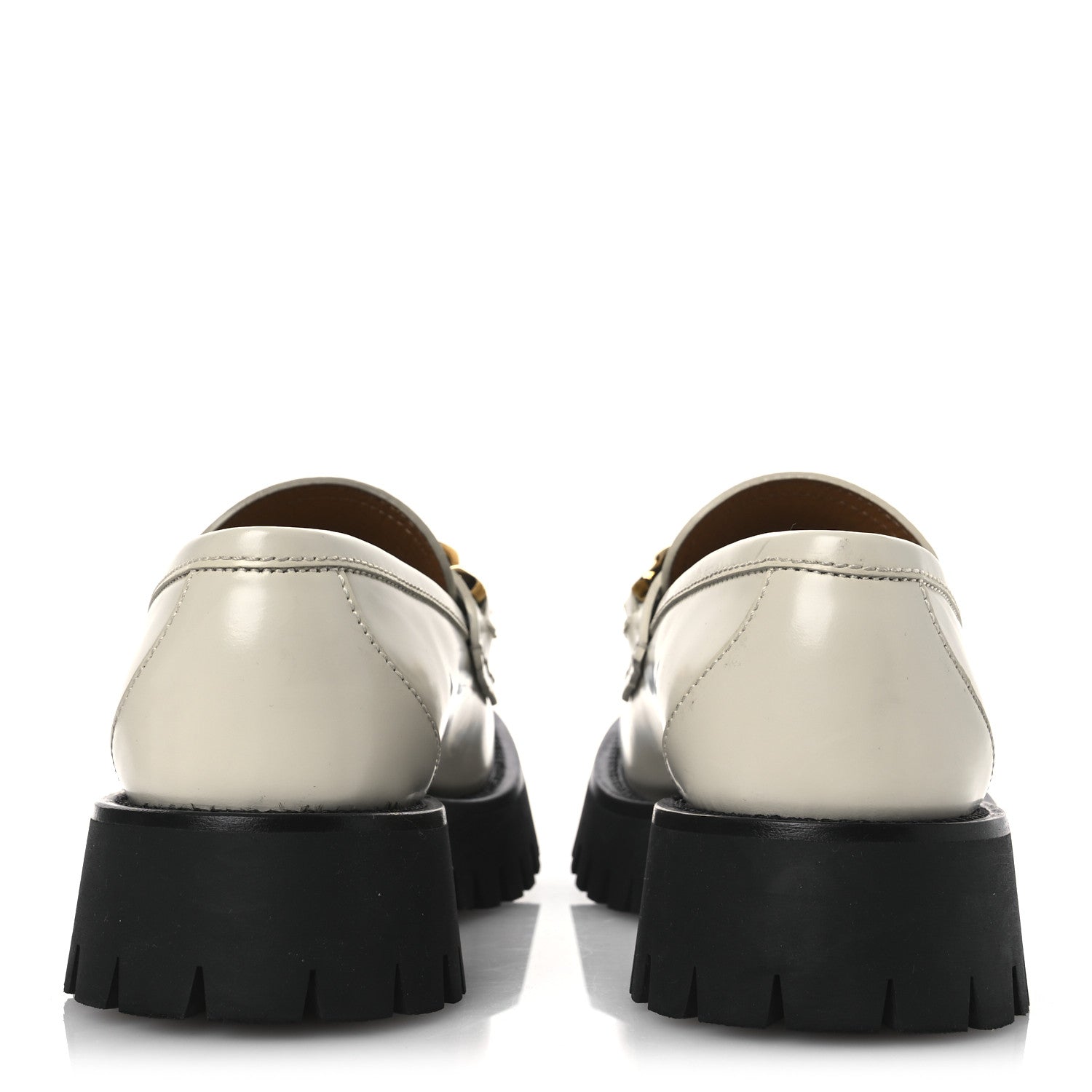 Gucci Cordovan Lux Womens Jeanne Platform Lug Sole 30/45mm Loafers 39 Mystic White 6 of 13