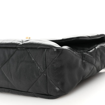 Chanel Shiny Goatskin Quilted Large Chanel 19 Flap Black 10 of 10