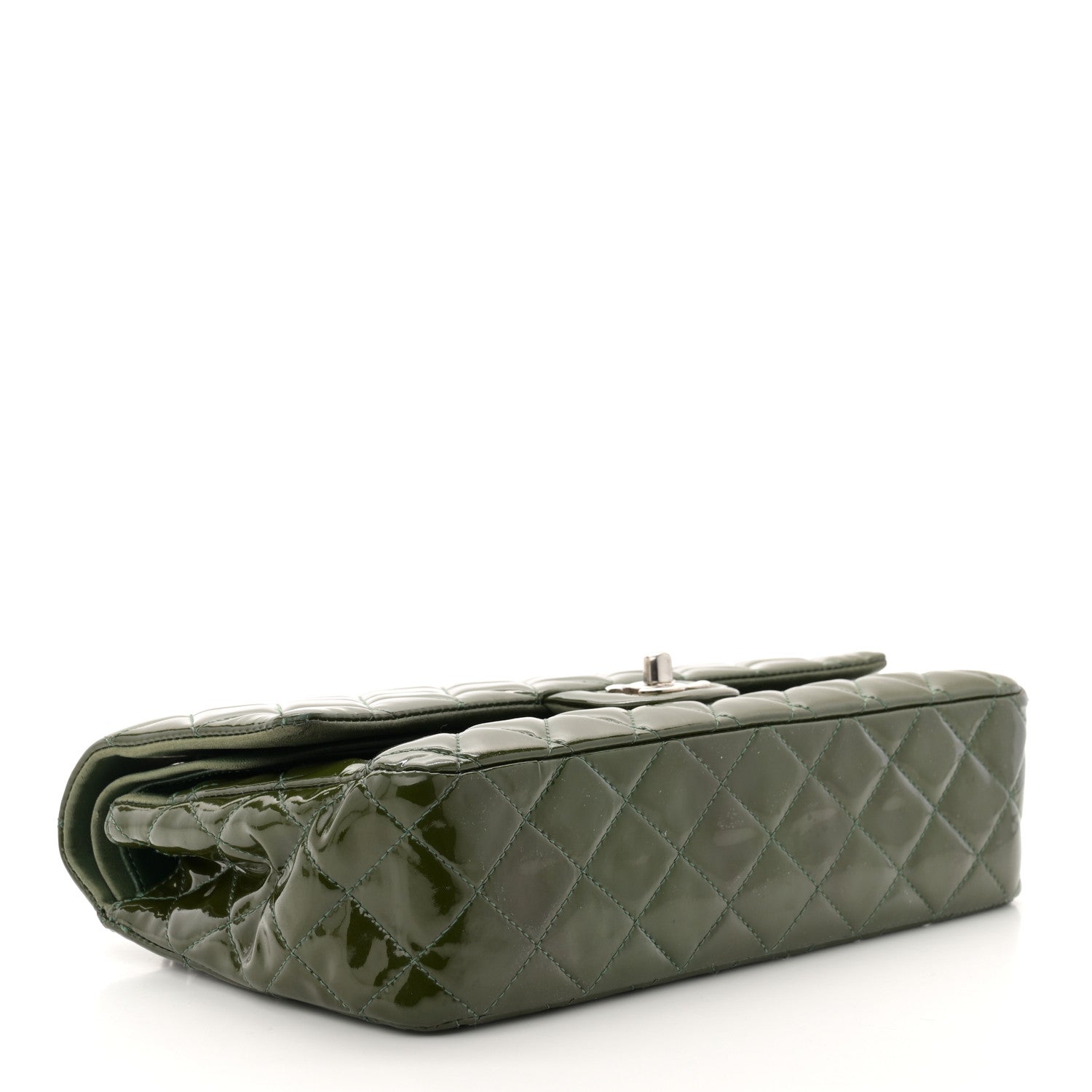 Chanel Patent Calfskin Quilted Medium Double Flap Green 4 of 12