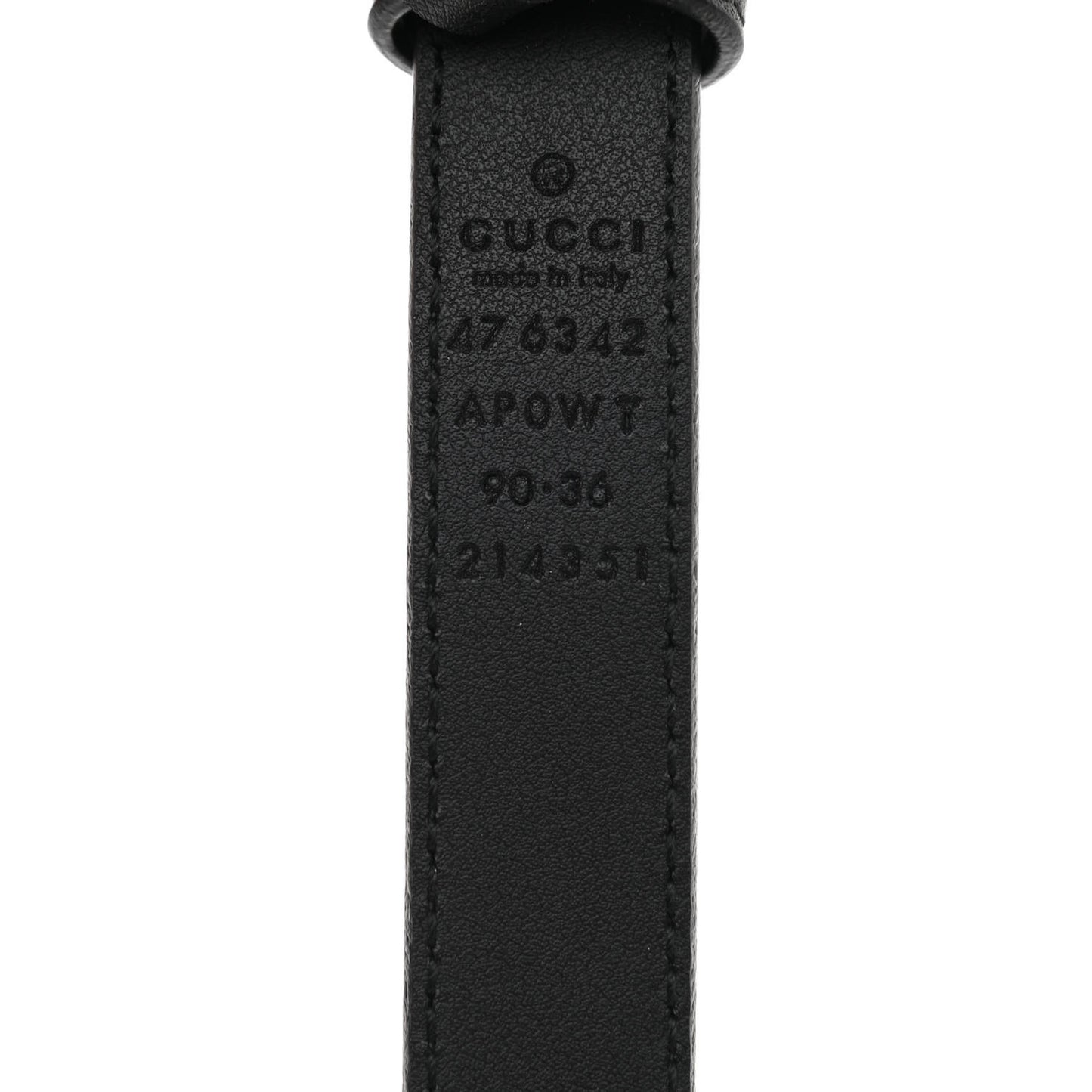 Calfskin Pearl Double G 20mm Belt 90 36 Black Cream