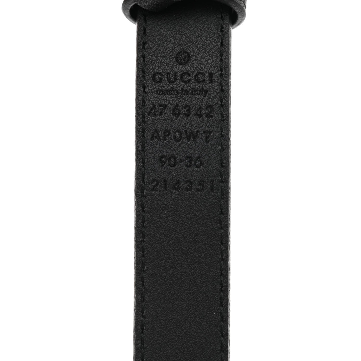 Gucci Calfskin Pearl Double G 20mm Belt 90 36 Black Cream 3 of 6
