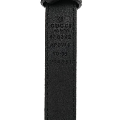 Gucci Calfskin Pearl Double G 20mm Belt 90 36 Black Cream 3 of 6