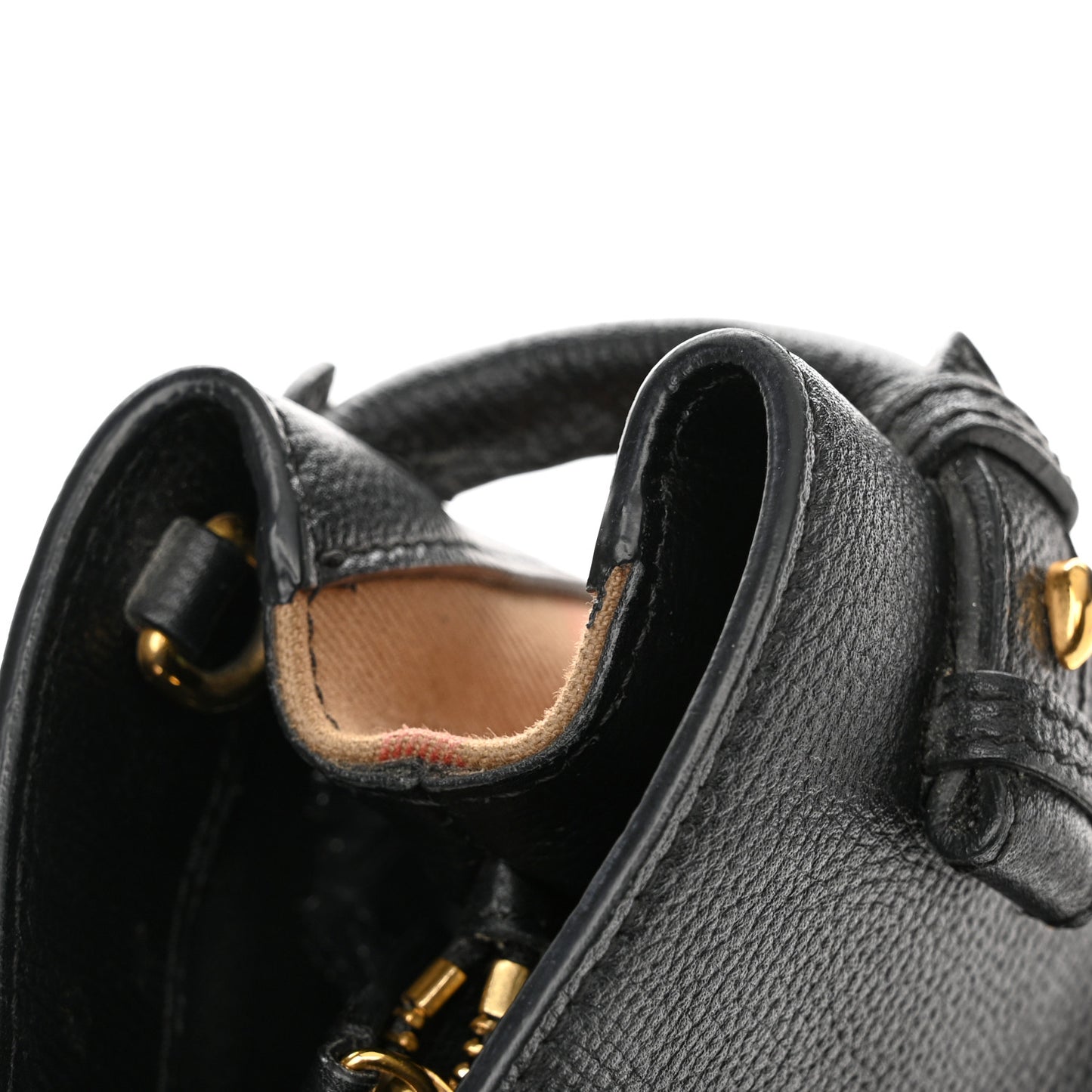 Grainy Calfskin House Check Medium Banner Tote Black