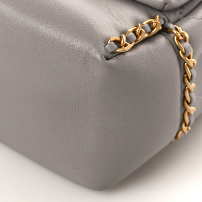 Chanel Calfskin Stitched Chain Flap Grey 9 of 11
