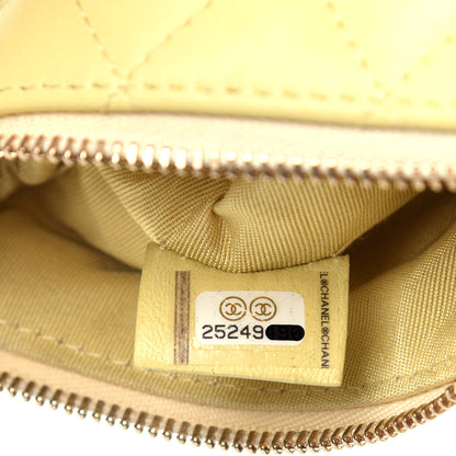 Chanel Lambskin Quilted Small Cosmetic Case Yellow 7 of 7