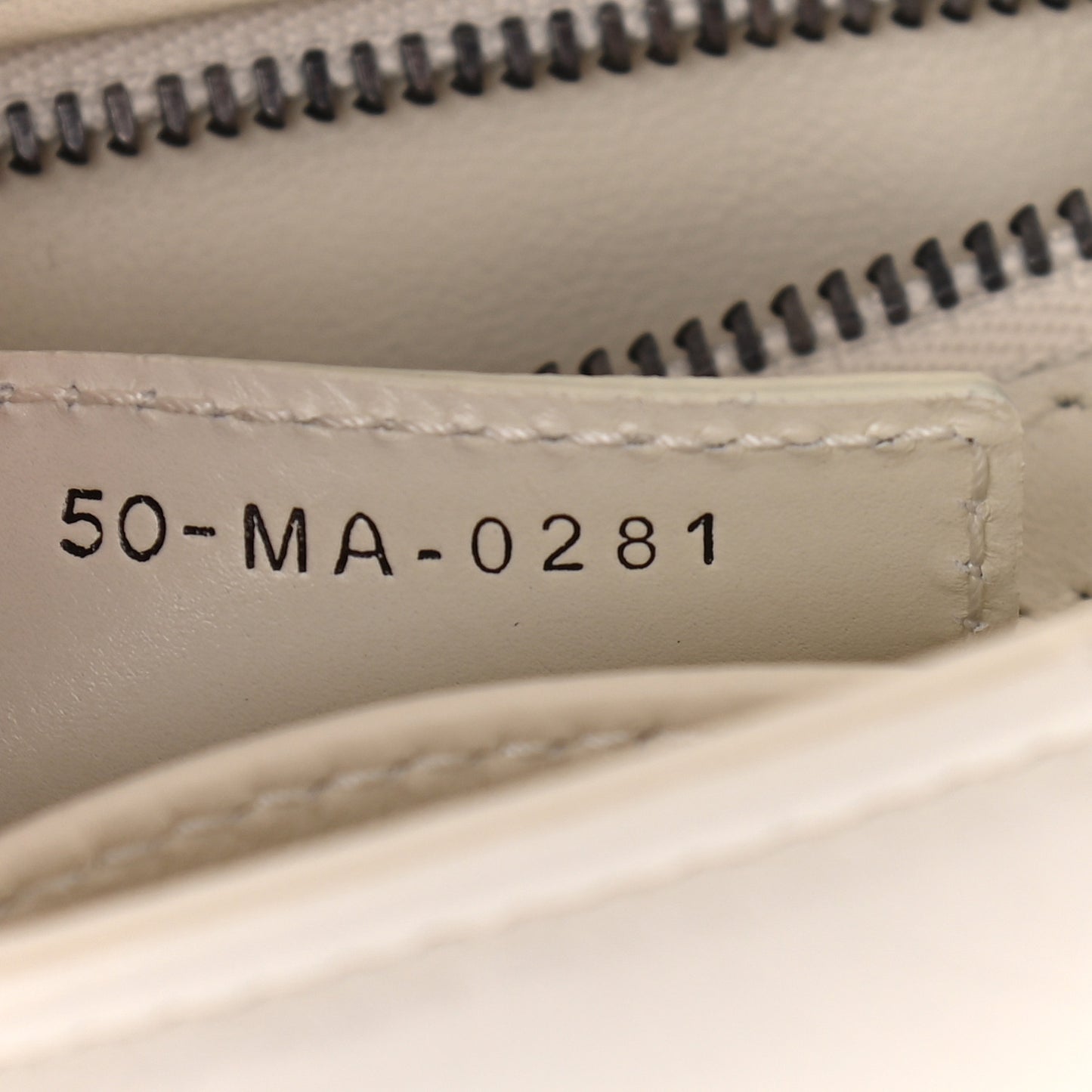 Lambskin Macrocannage Small Dior Caro Bag Ivory