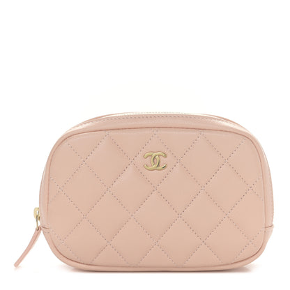 Chanel Caviar Quilted Small Curvy Pouch Cosmetic Case Light Pink 1 of 9