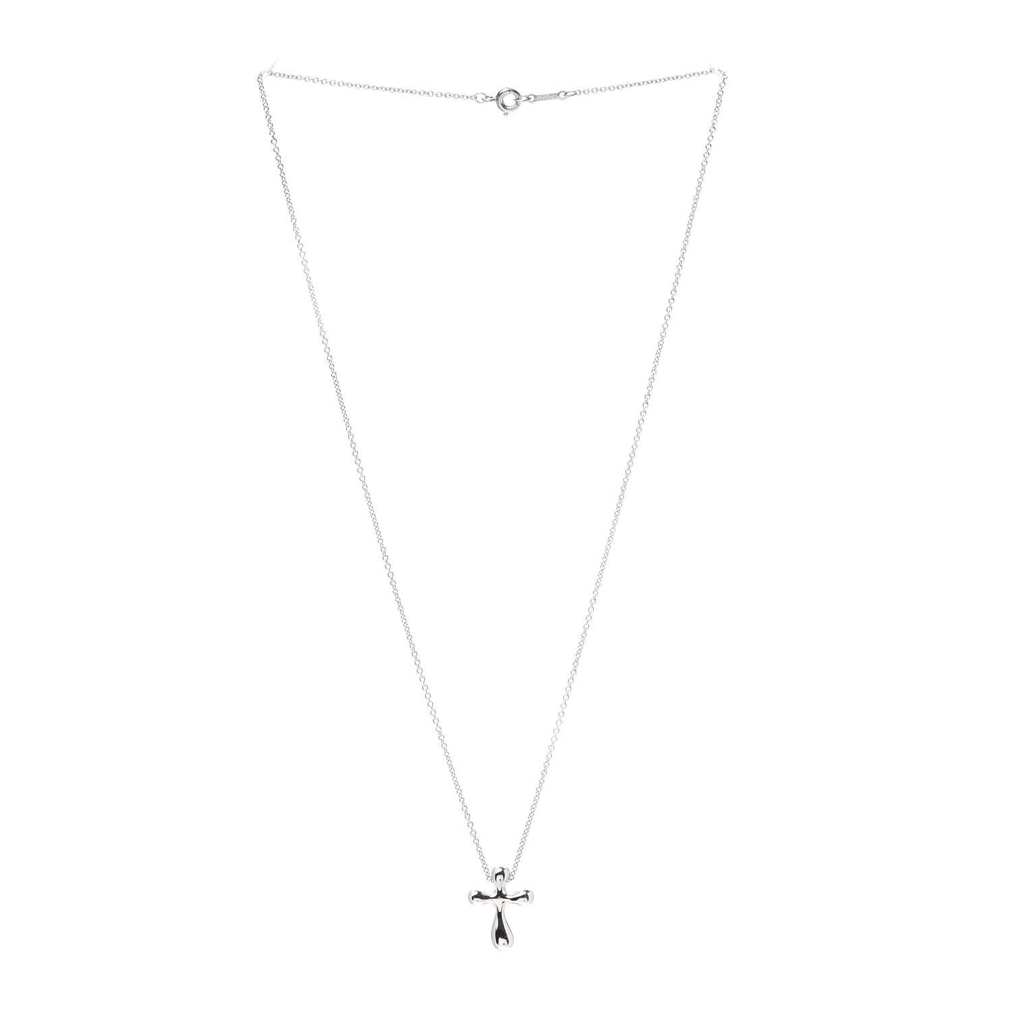 Platinum 12mm Elsa Peretti Cross Pendant Necklace