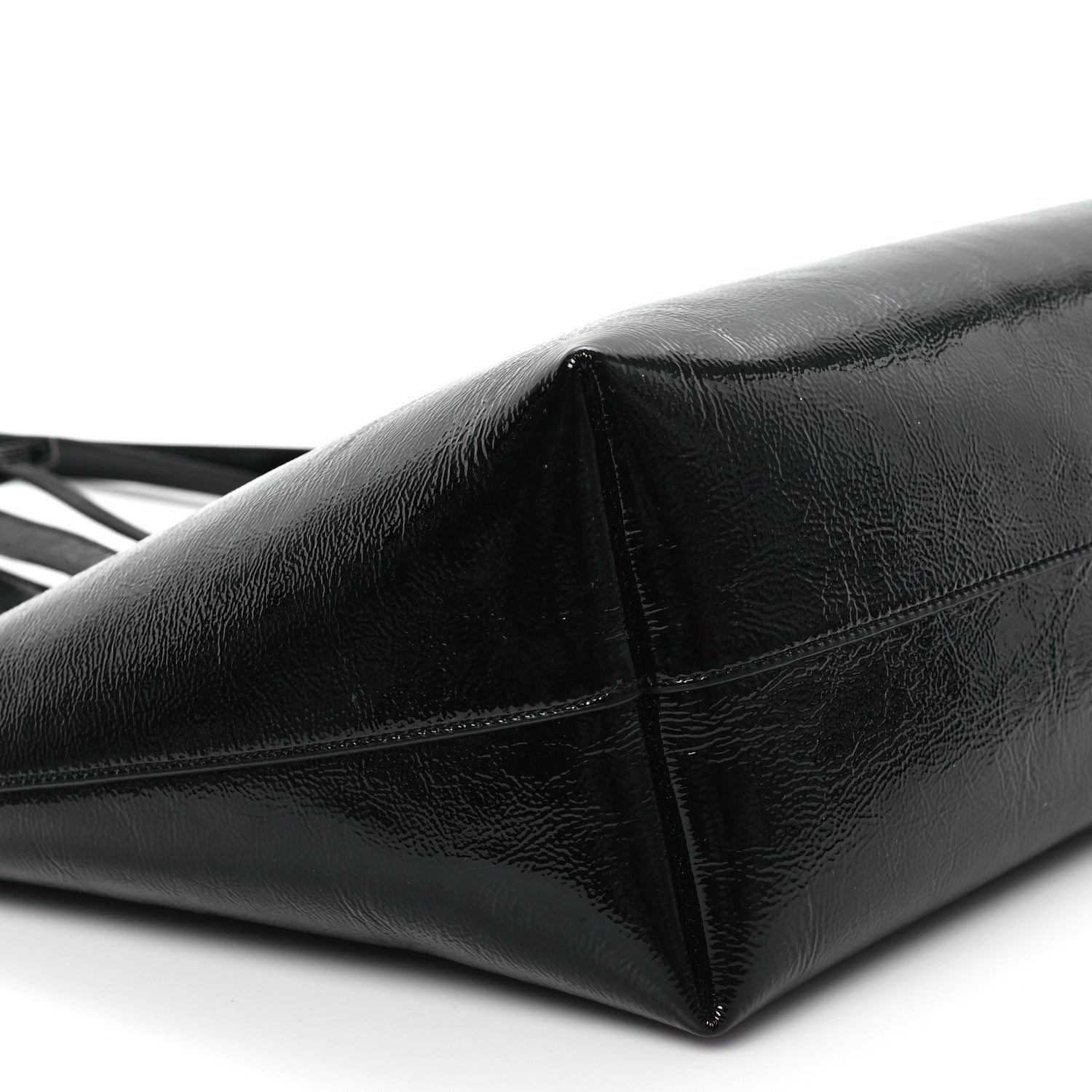 Saint Laurent Textured Patent Large Shopping Tote Black 10 of 11
