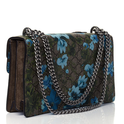 Gucci GG Supreme Monogram Blooms Print Embroidered Small Dionysus Shoulder Bag Blue Taupe 2 of 4