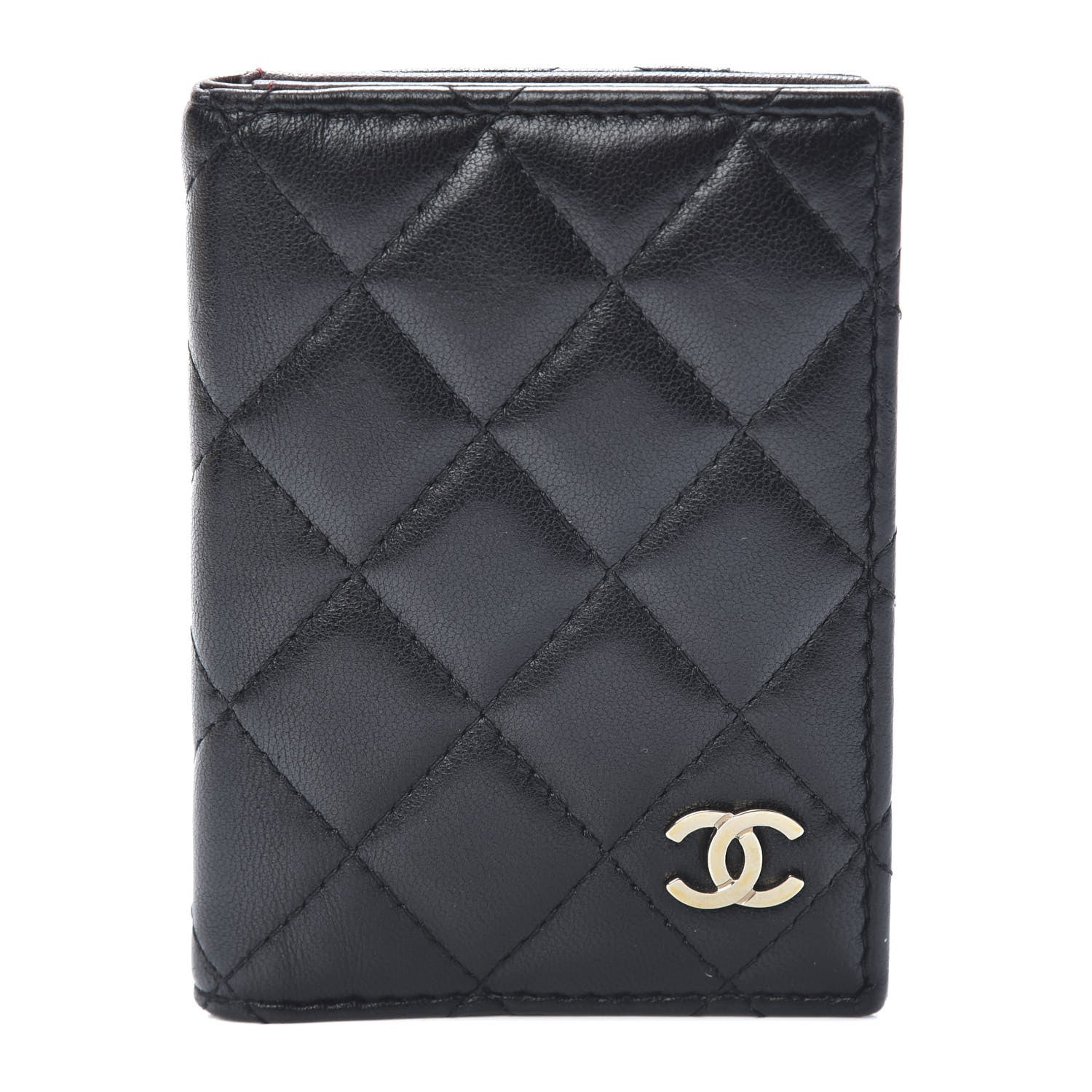 Chanel Lambskin Quilted Card Holder Wallet Black 1 of 10