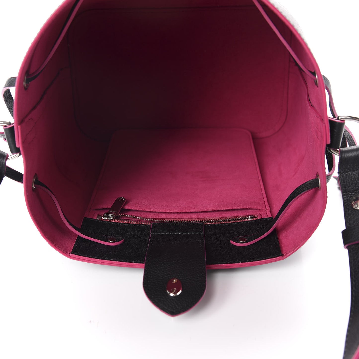 Calfskin Lockme Bucket Black