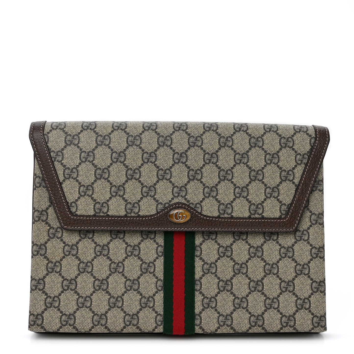 GG Supreme Monogram Web Ophidia Clutch Beige New Acero
