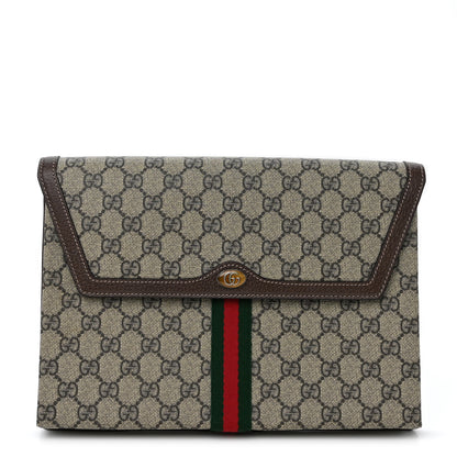 Gucci GG Supreme Monogram Web Ophidia Clutch Beige New Acero 1 of 16