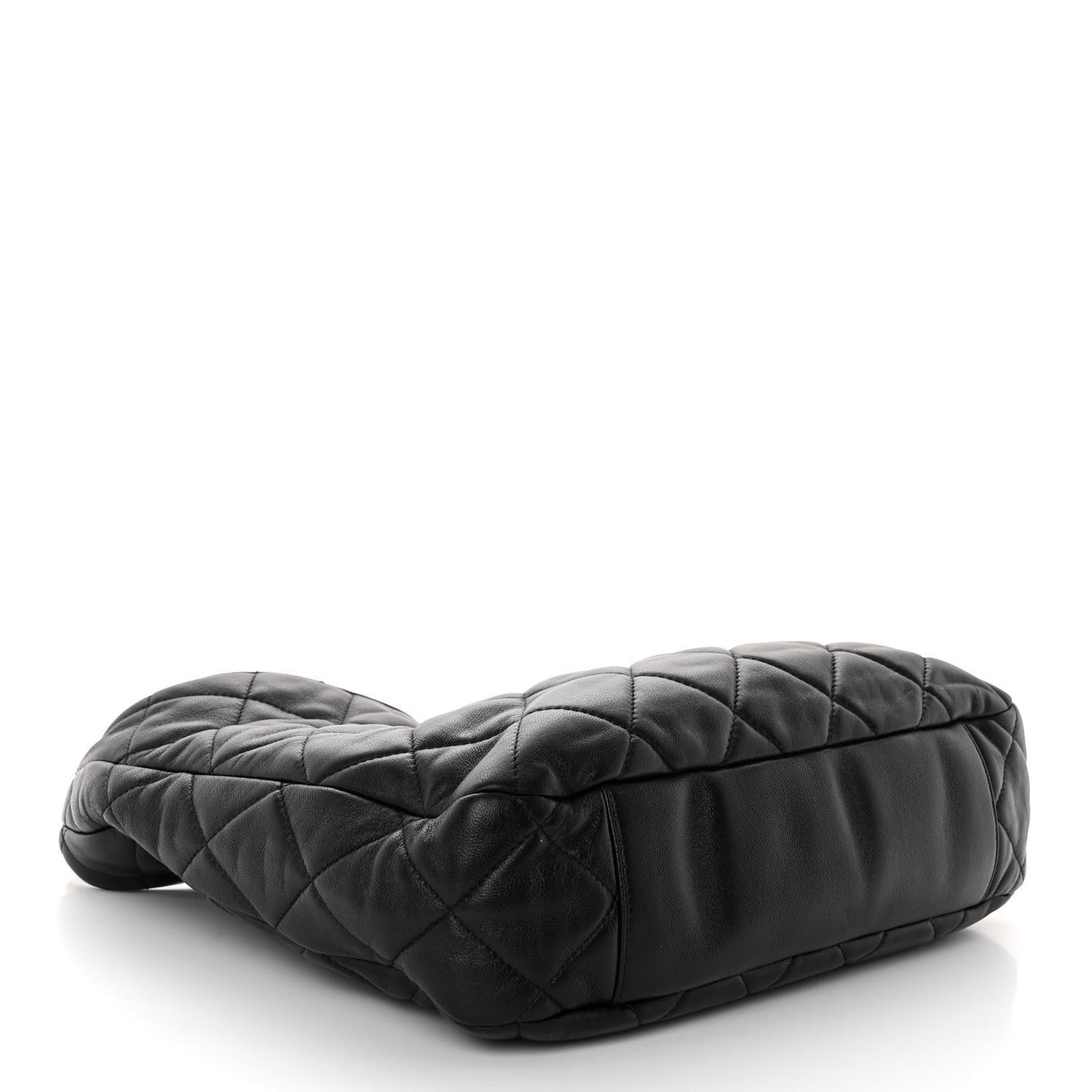 Lambskin Quilted Large CC Funky Town Hobo Black