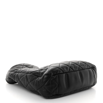 Chanel Lambskin Quilted Large CC Funky Town Hobo Black 4 of 10