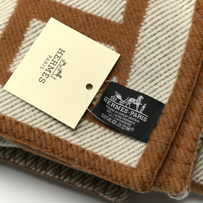 Hermes Wool Cashmere Avalon Blanket Ecru Camel 3 of 3