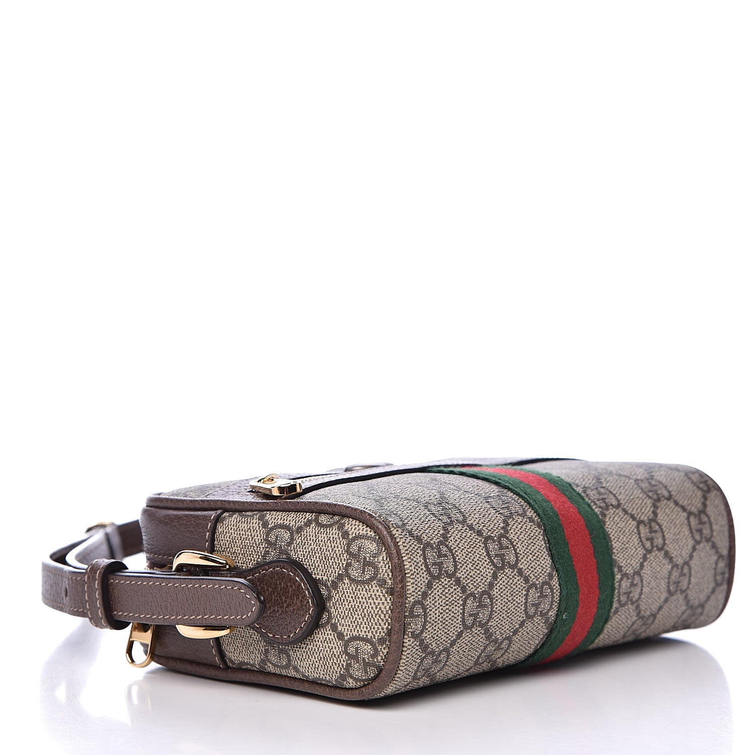 Gucci GG Supreme Monogram Web Mini Ophidia Shoulder Bag Brown 4 of 10