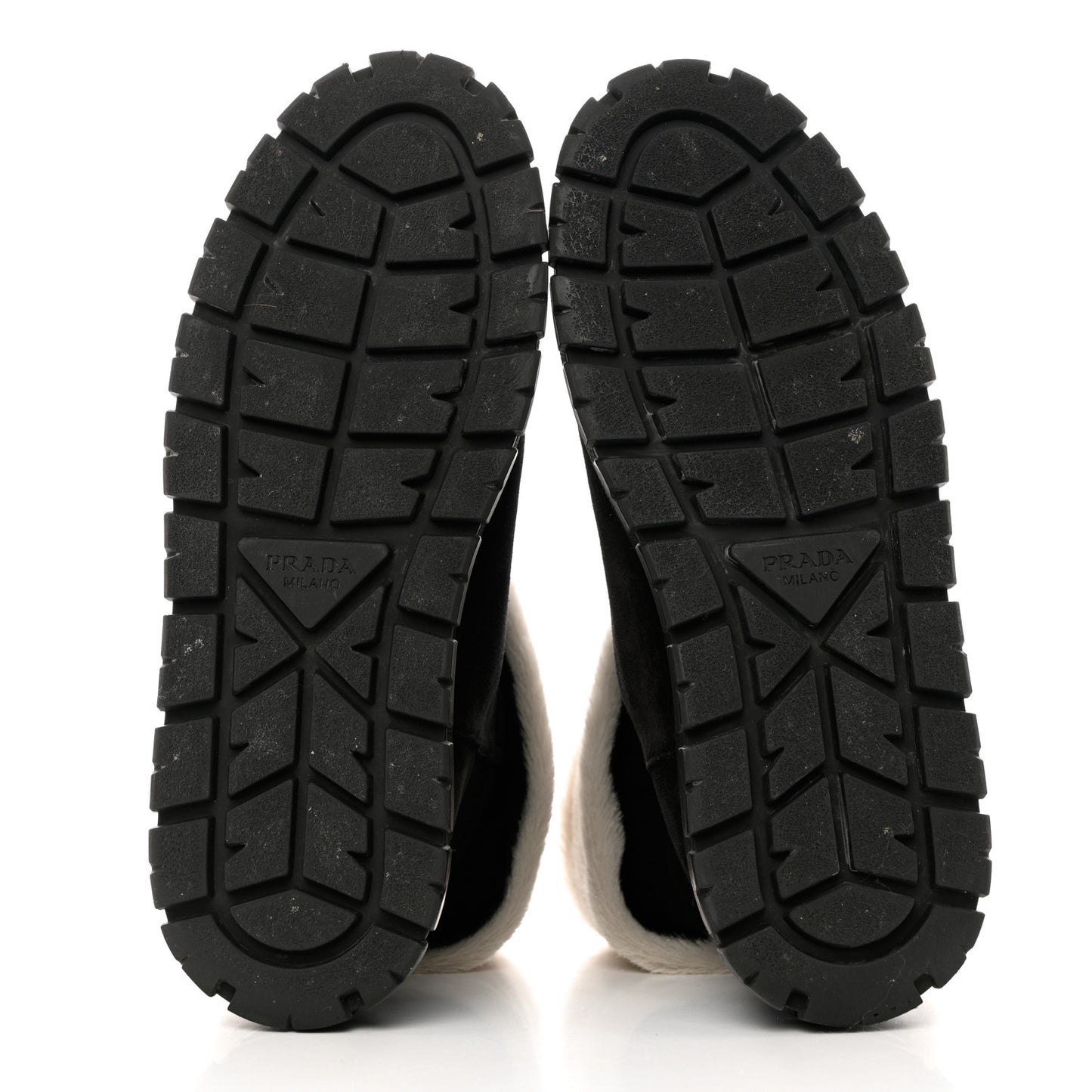 Suede Shearling Logo Ankle Boots 39.5 Black