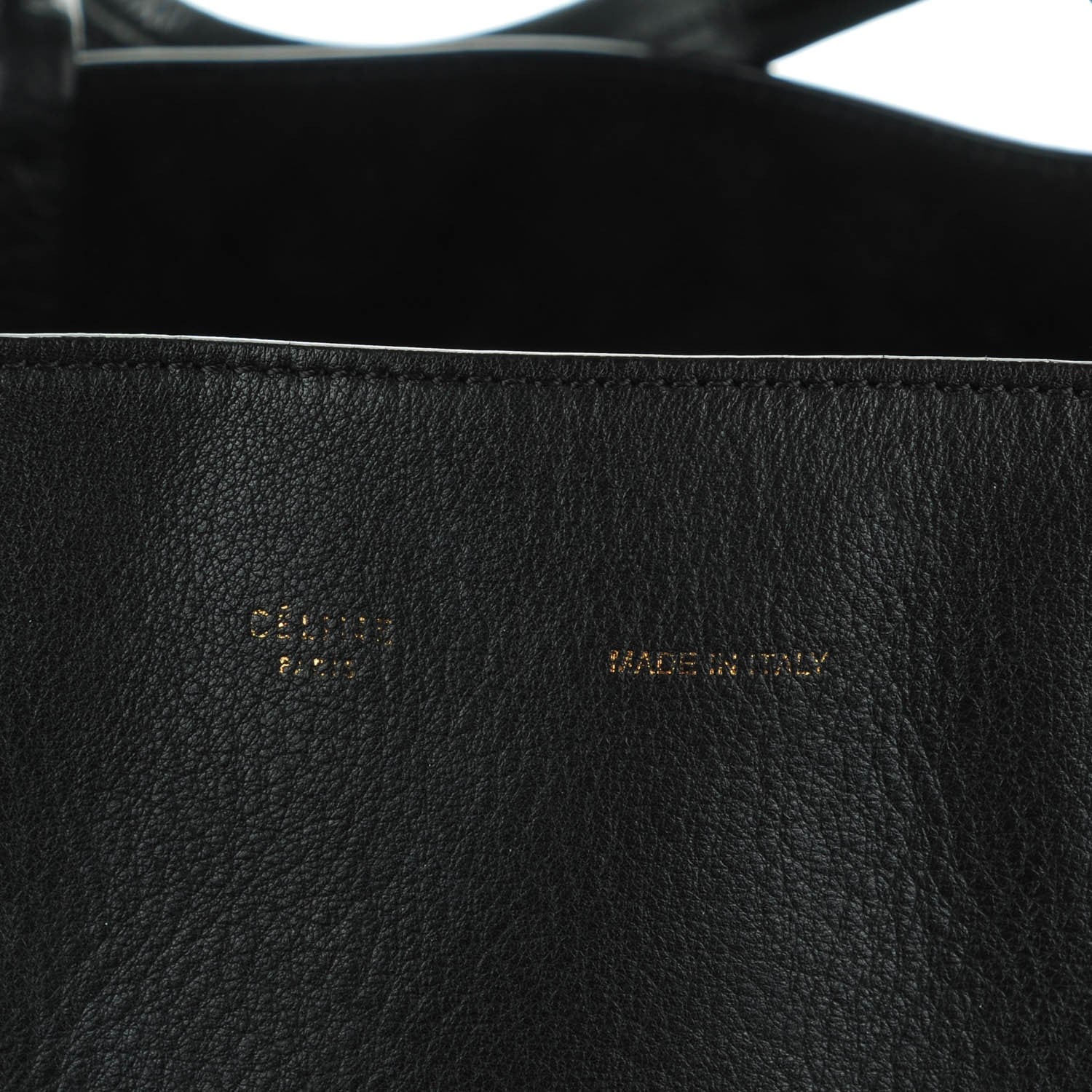 Celine Soft Grained Calfskin Small Belt Cabas Phantom Black 6 of 9