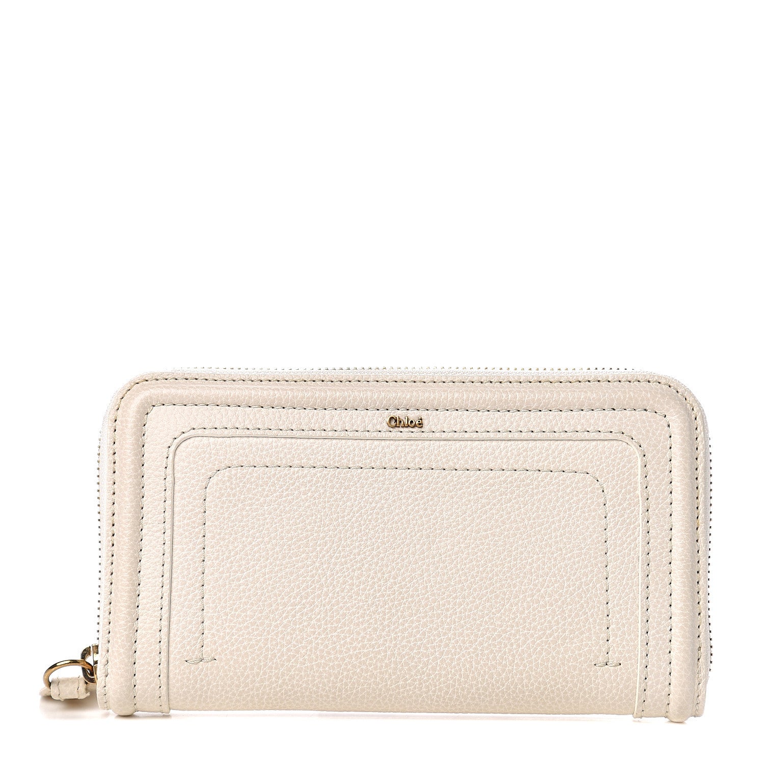 Chloe Grained Calfskin Paraty Long Zip Around Wallet Cream 1 of 7