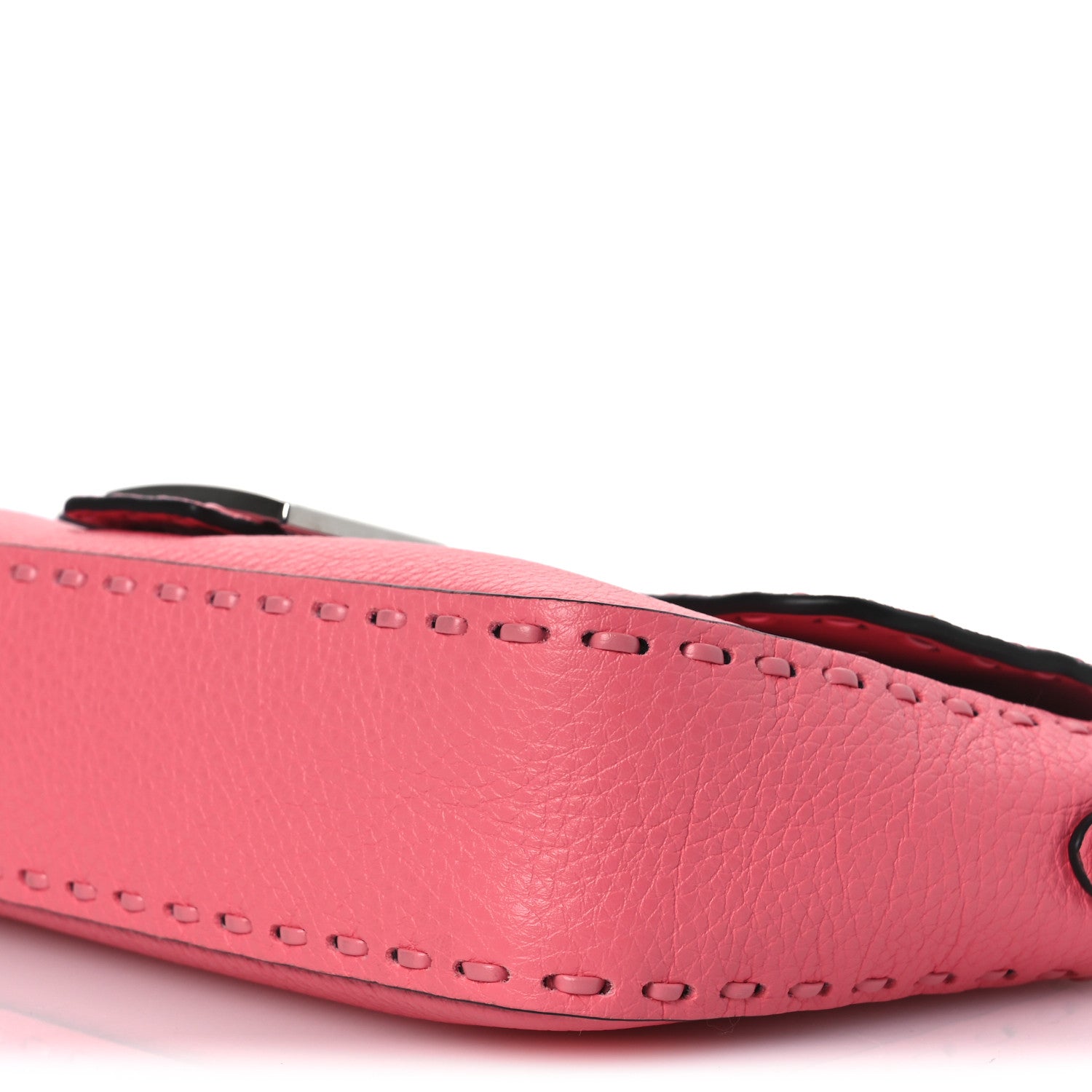 Fendi Cuoio Roma Sellerissima Nappa Sintetica Tape Stitch Baguette Pink Dalia 10 of 10