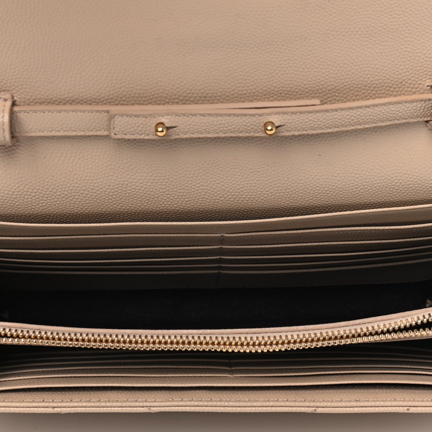 Grain De Poudre Matelasse Chevron Monogram Chain Wallet Nude Powder