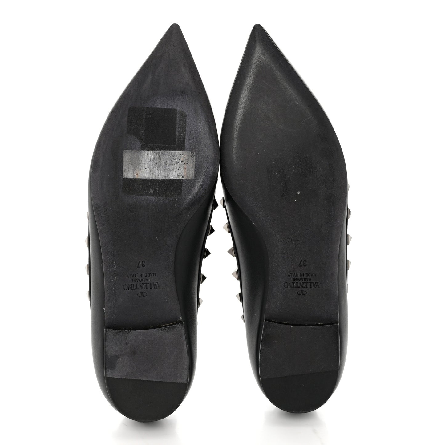 Nappa Rockstud Ballerina Flats 37 Black