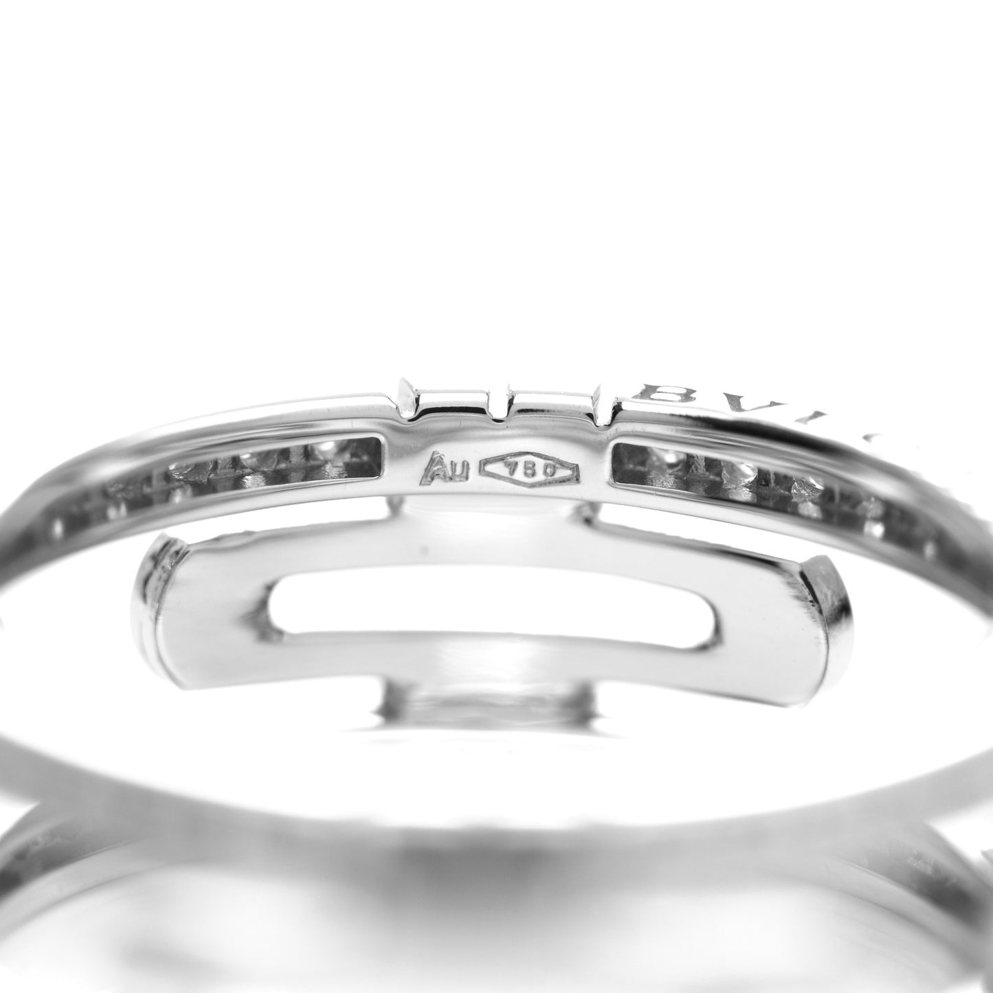 18K White Gold Diamond Parentesi Ring 53 6.25