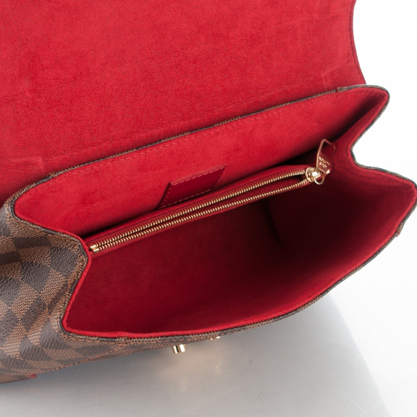 Damier Ebene Caissa Clutch Cherry