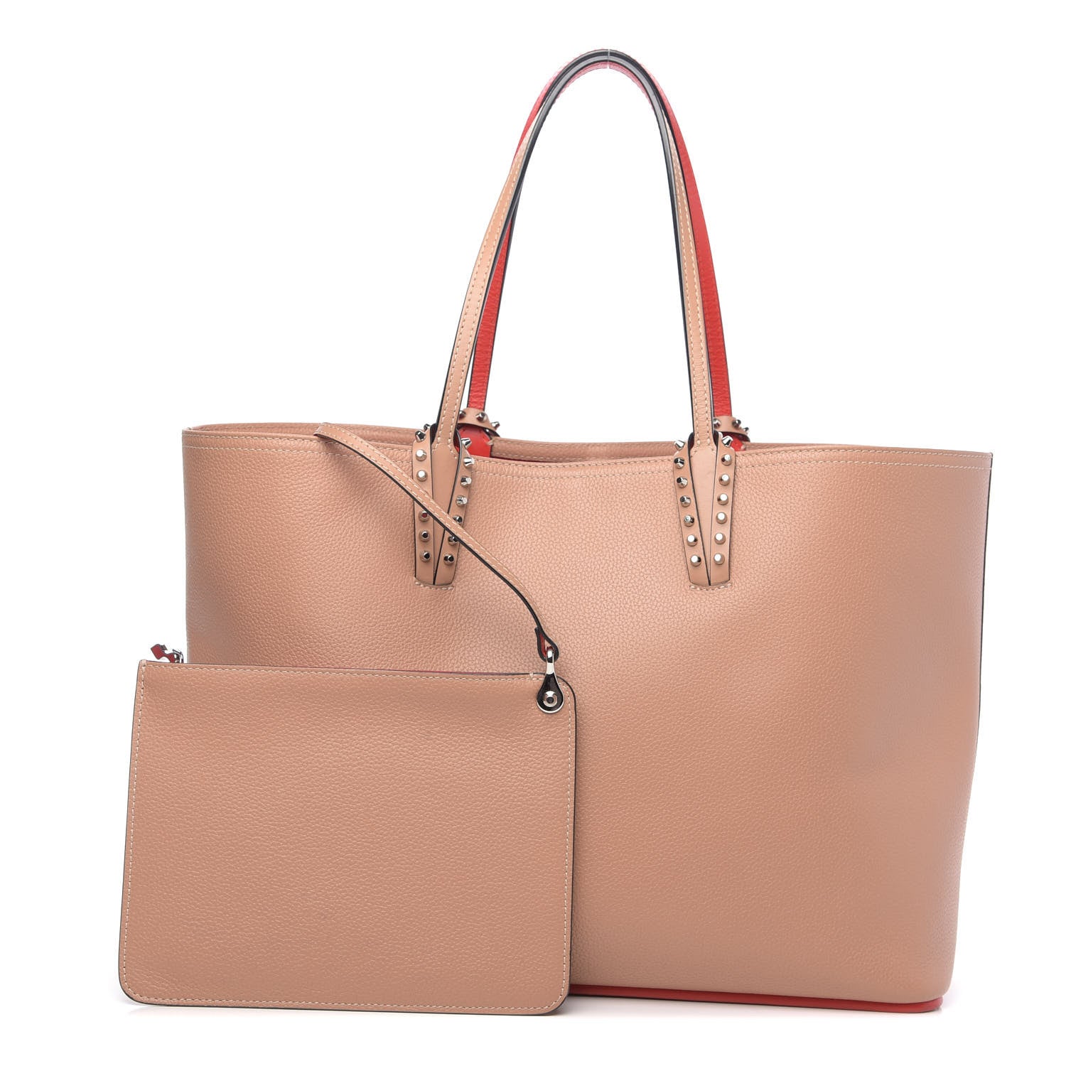 Christian Louboutin Calfskin Spikes East West Cabata Tote Nude 1 of 12