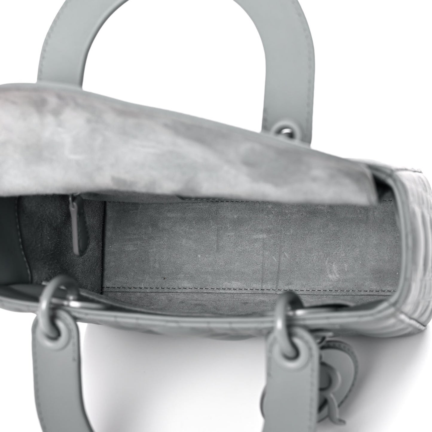 Ultra Matte Calfskin Cannage Small My ABCDior Lady Dior Grey Stone