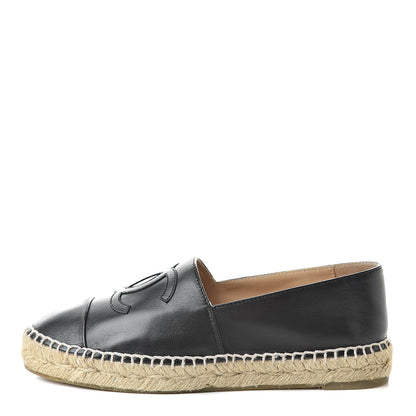 Chanel Lambskin CC Espadrilles 38 Black 1 of 10