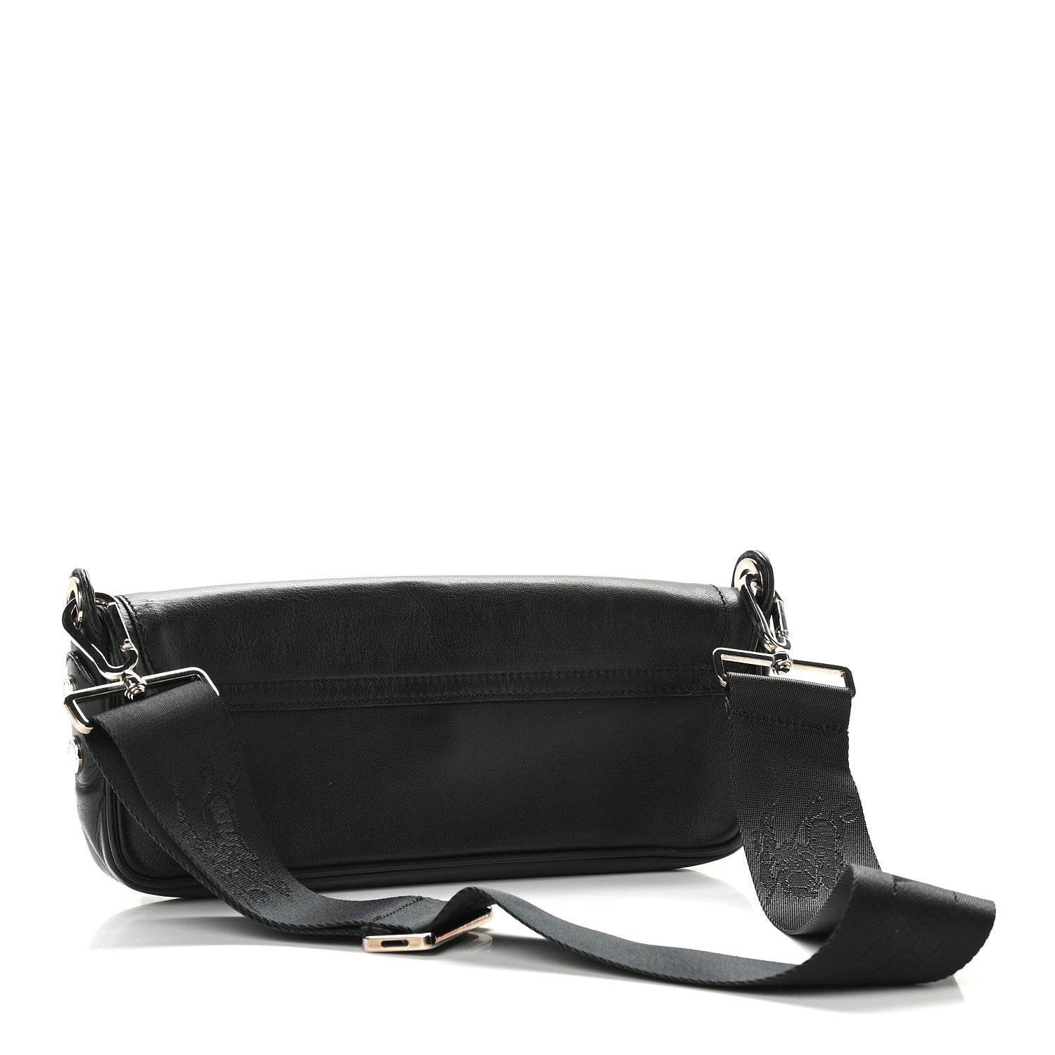 Burberry Calfskin Logo Strap Shoulder Bag Black 3 of 10