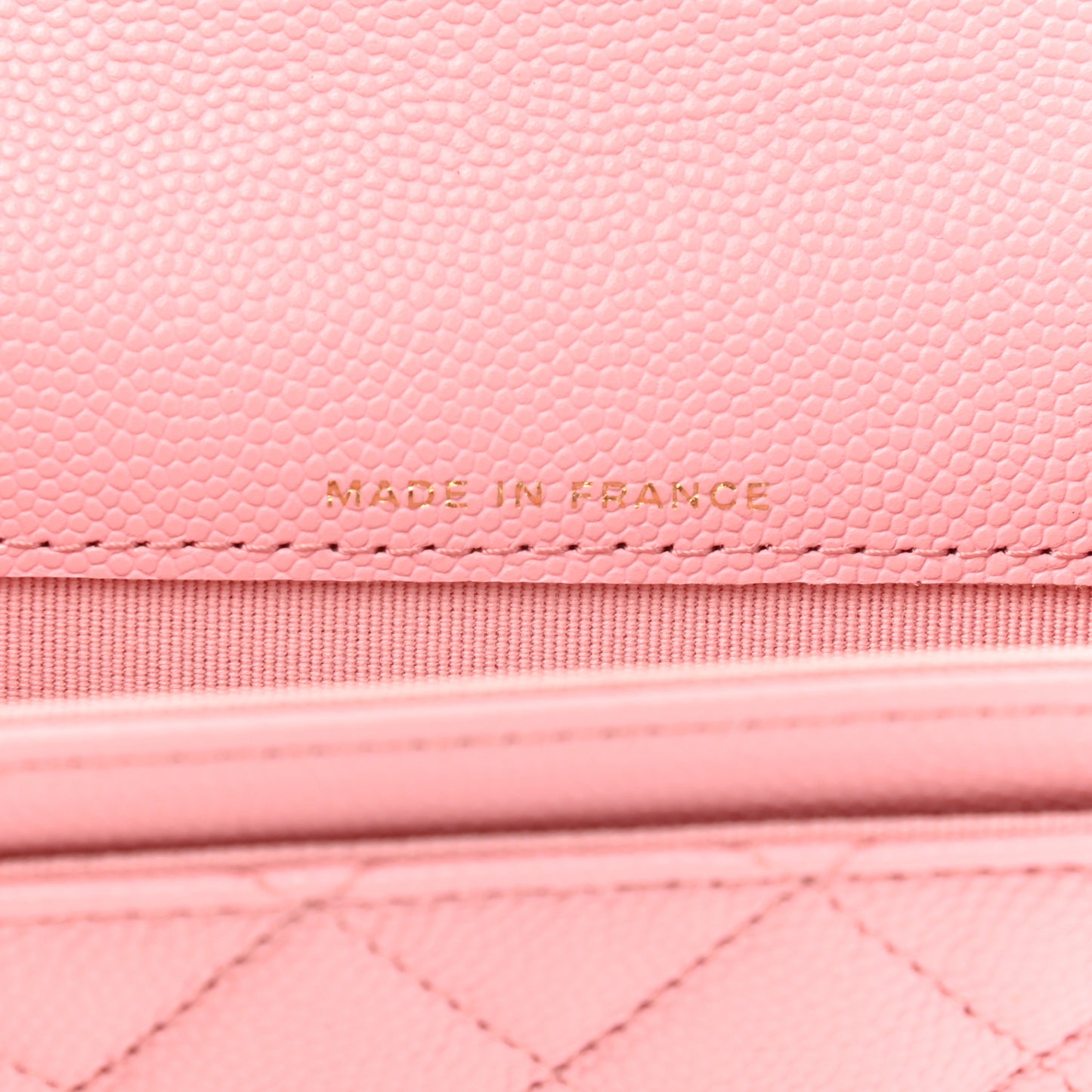 Caviar Quilted Flap Card Holder Wallet Pink