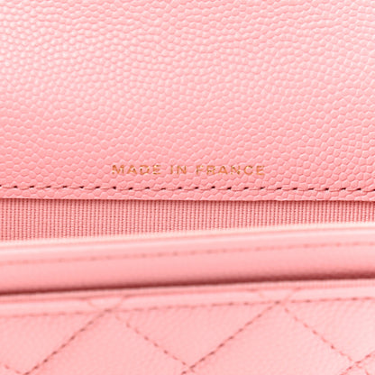 Chanel Caviar Quilted Flap Card Holder Wallet Pink 7 of 9