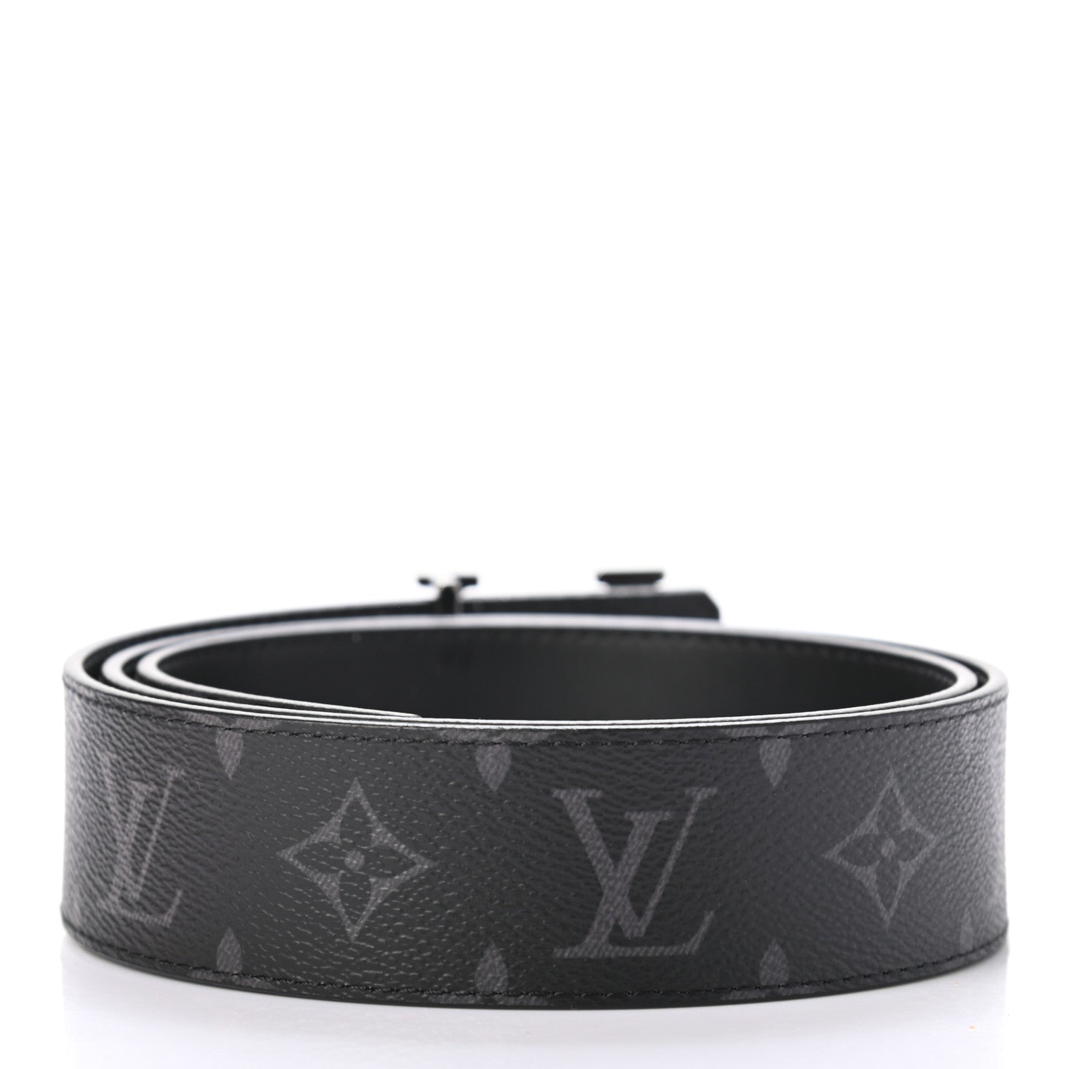 Louis Vuitton Monogram Eclipse Taigarama 40mm LV Initiales Reversible Belt 90 36 Black 2 of 4