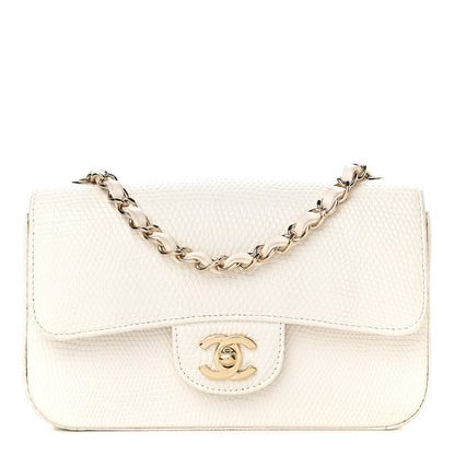 Chanel Lizard Mini Rectangular Flap White 1 of 10