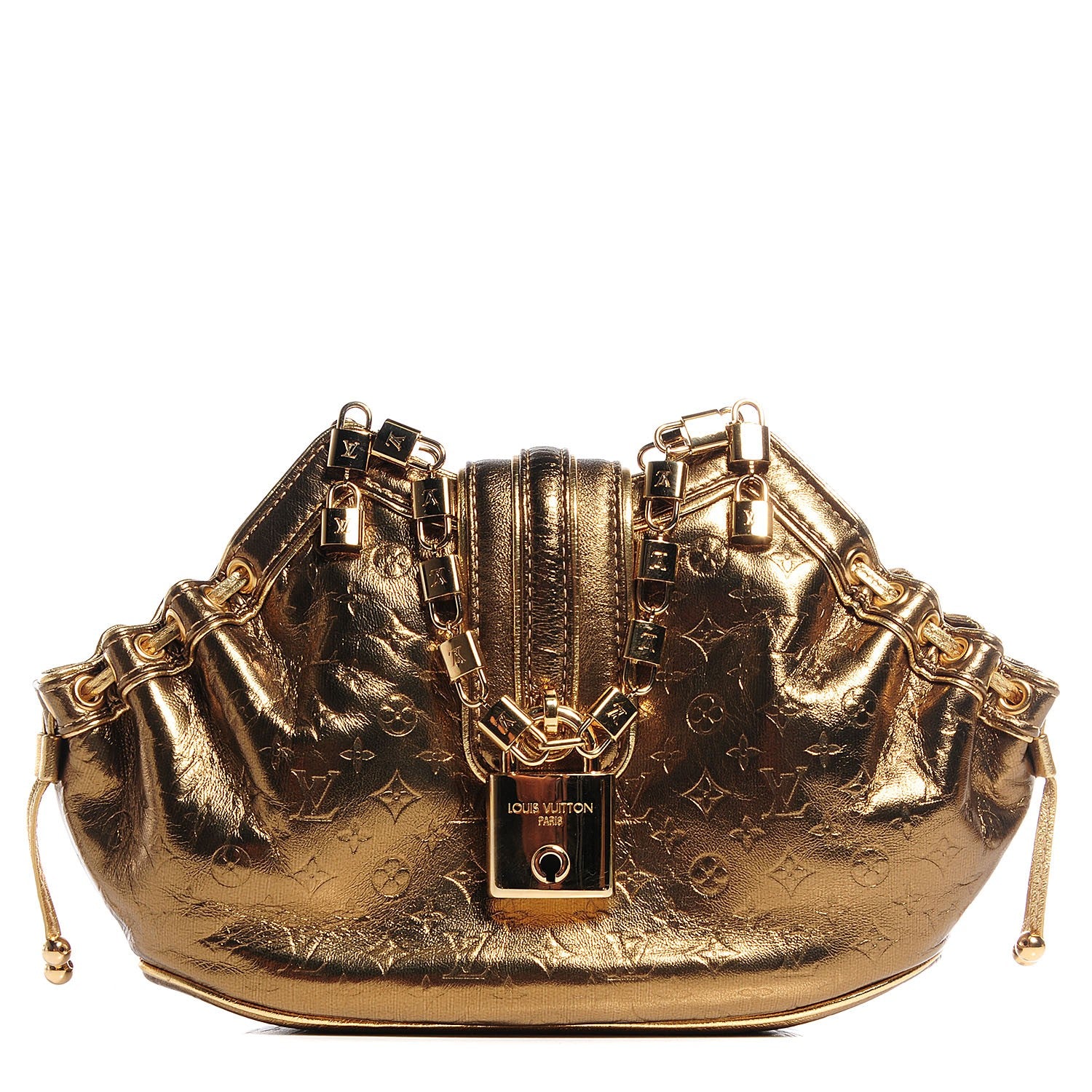 Louis Vuitton Cuir Gold Monogram Embossed Theda PM Bronze 1 of 7