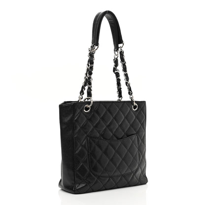 Chanel Caviar Quilted Petit Shopping Tote PST Black 3 of 12