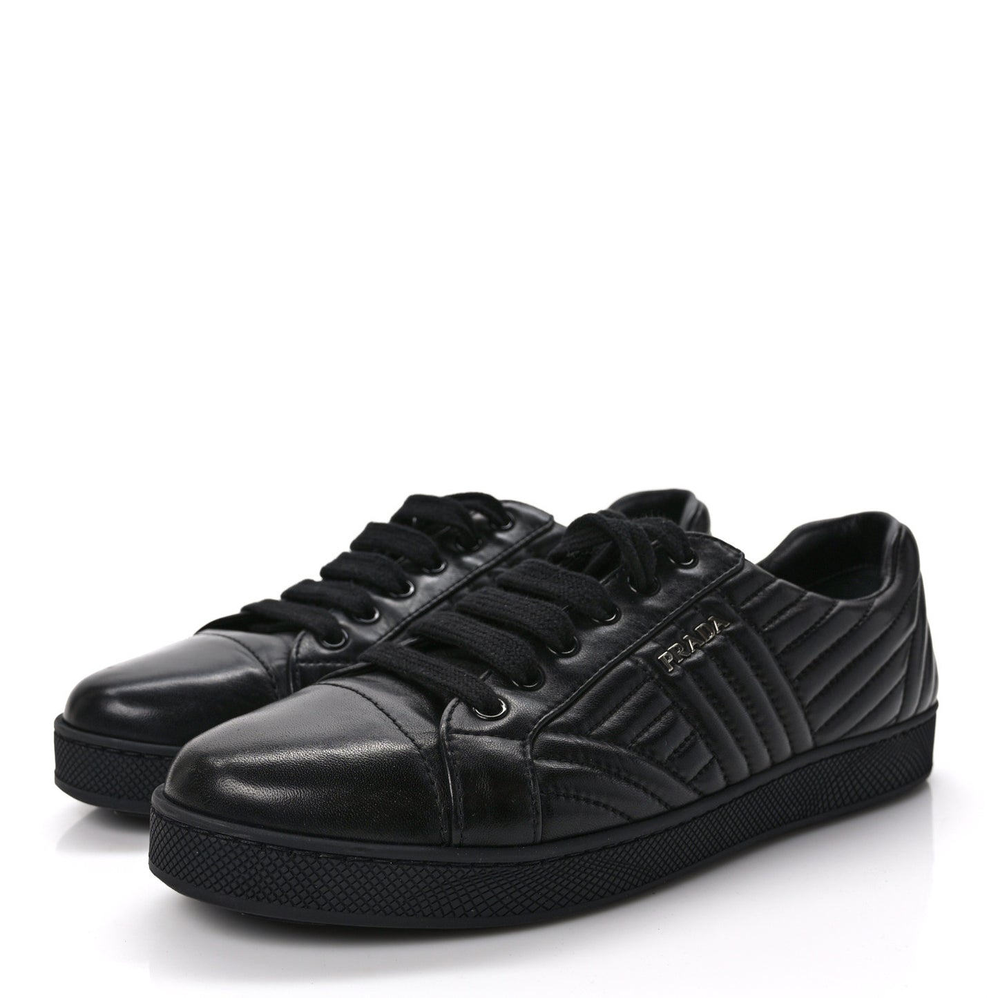 Nappa Diagramme Womens Low Top Sneakers 39.5 Black