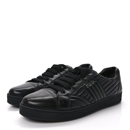 Prada Nappa Diagramme Womens Low Top Sneakers 39.5 Black 3 of 7