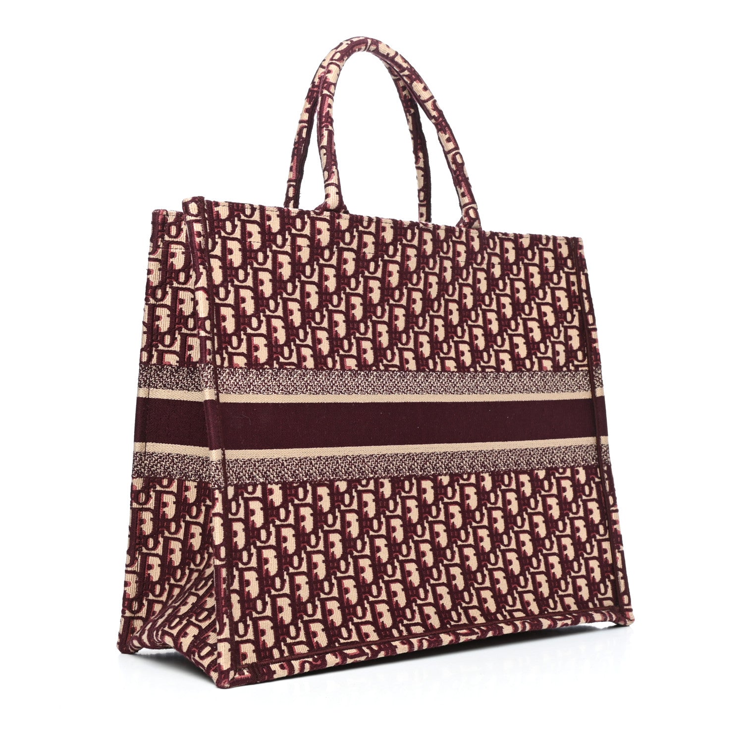 Christian Dior Oblique Large Book Tote Burgundy Multicolor 3 of 9