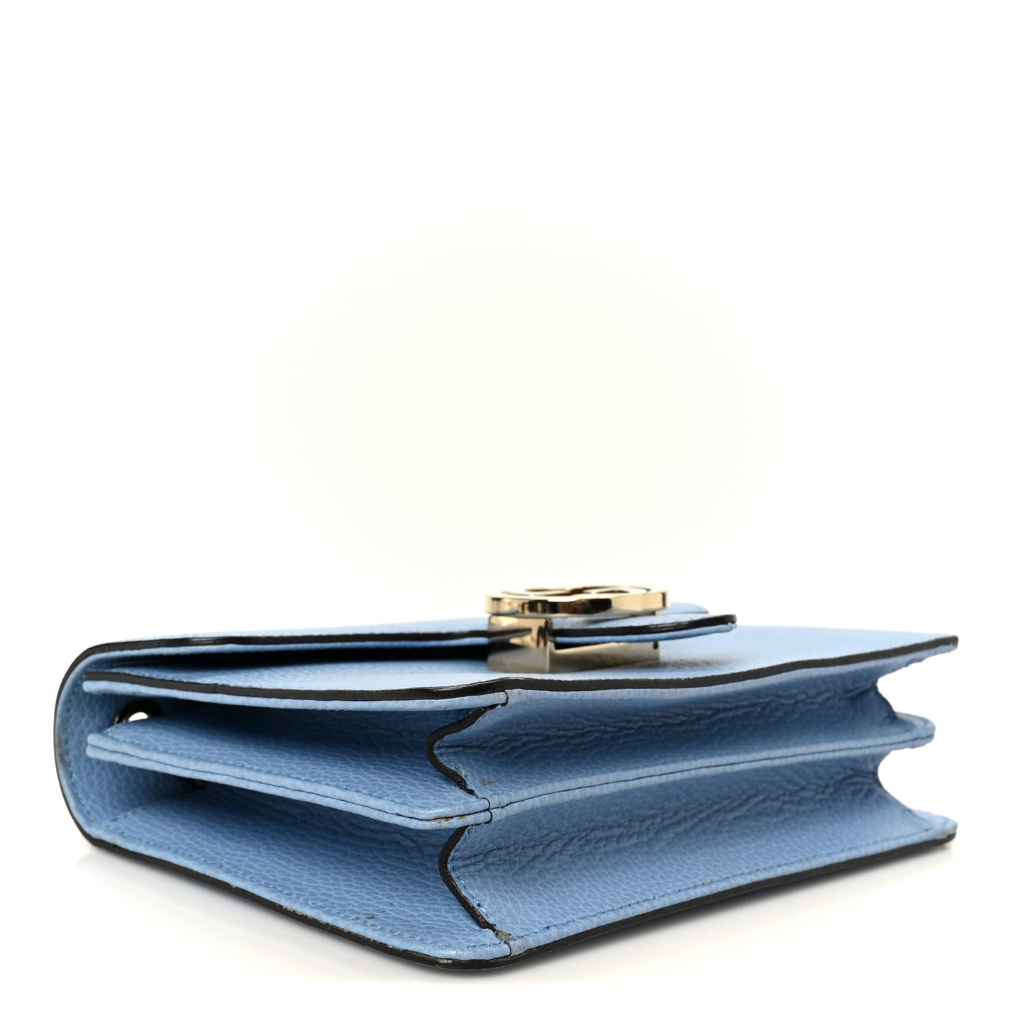 Dollar Calfskin Small Interlocking G Shoulder Bag Mineral Blue