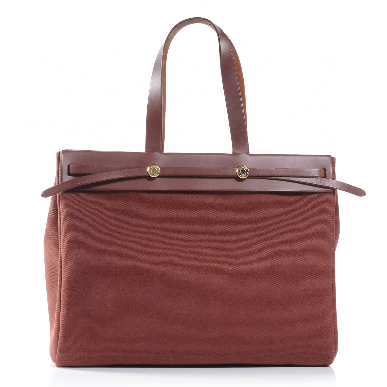 Hermes Toile Herbag Cabas Natural and Brown 7 of 8