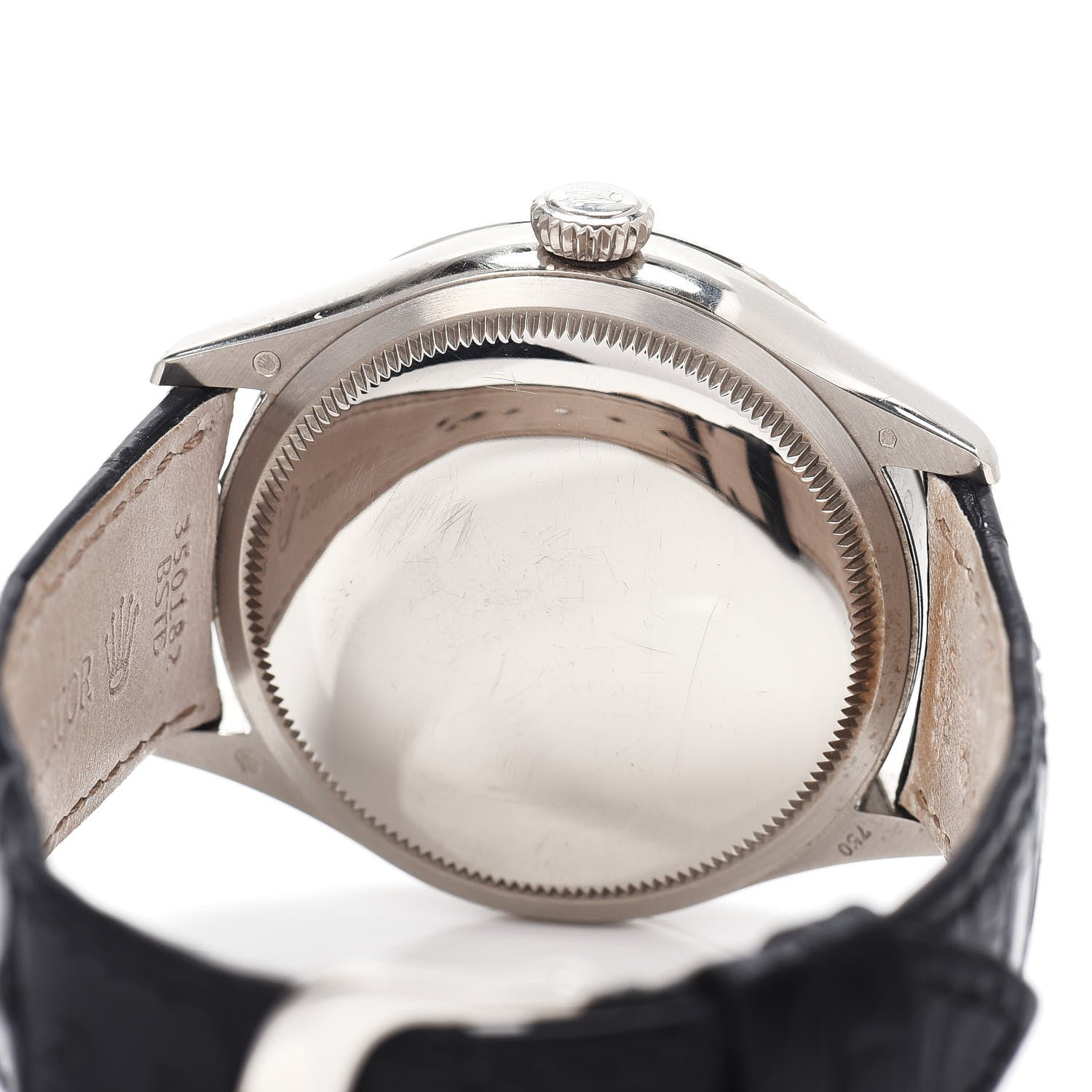 Rolex 18K White Gold Alligator 38mm Cellini Automatic Watch White 50519 4 of 5